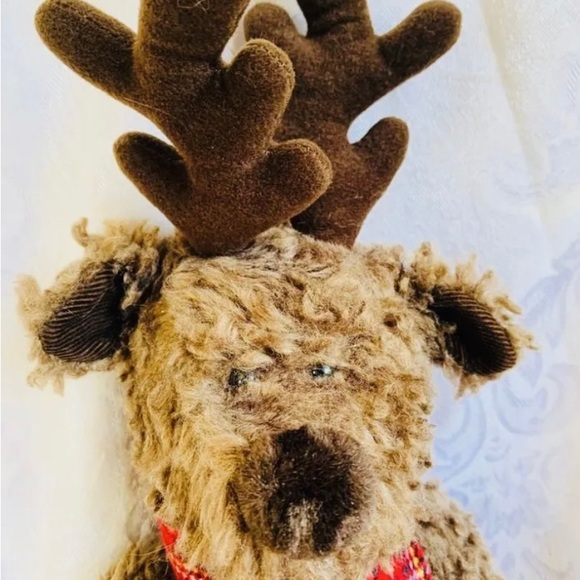 Russ Berrie Moose Plush with scarf named Buck Winter Christmas Stuffed Animal - Picture 2 of 8